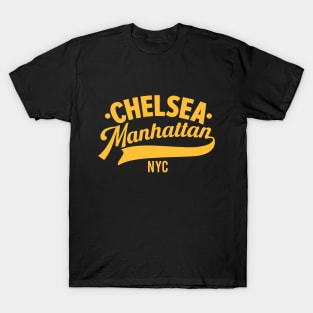 Chelsea Manhattan NYC- Minimal Neighborhood Typo Art T-Shirt